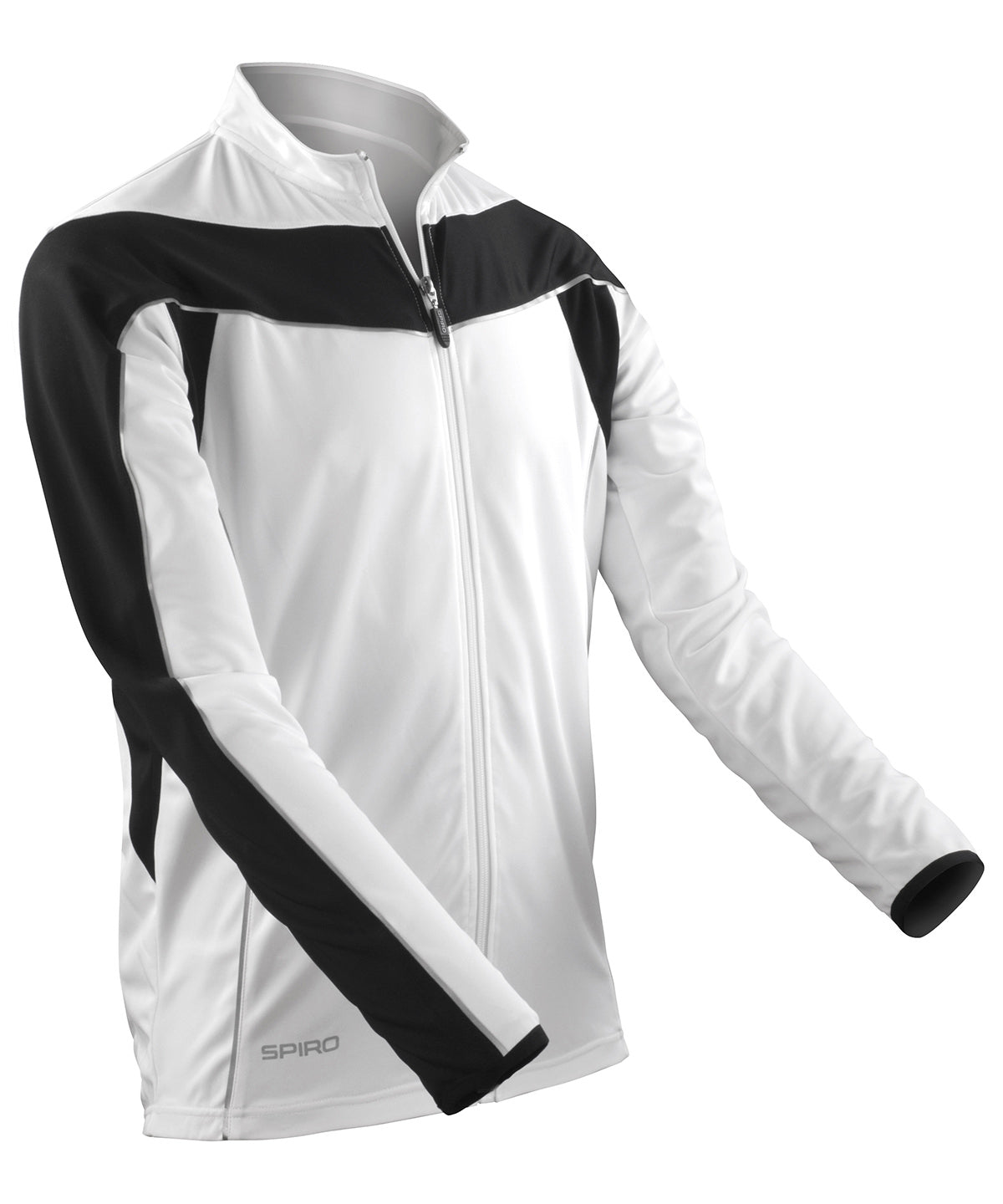 White/Black - Spiro bikewear long sleeve performance top - GarmentEmbroidery