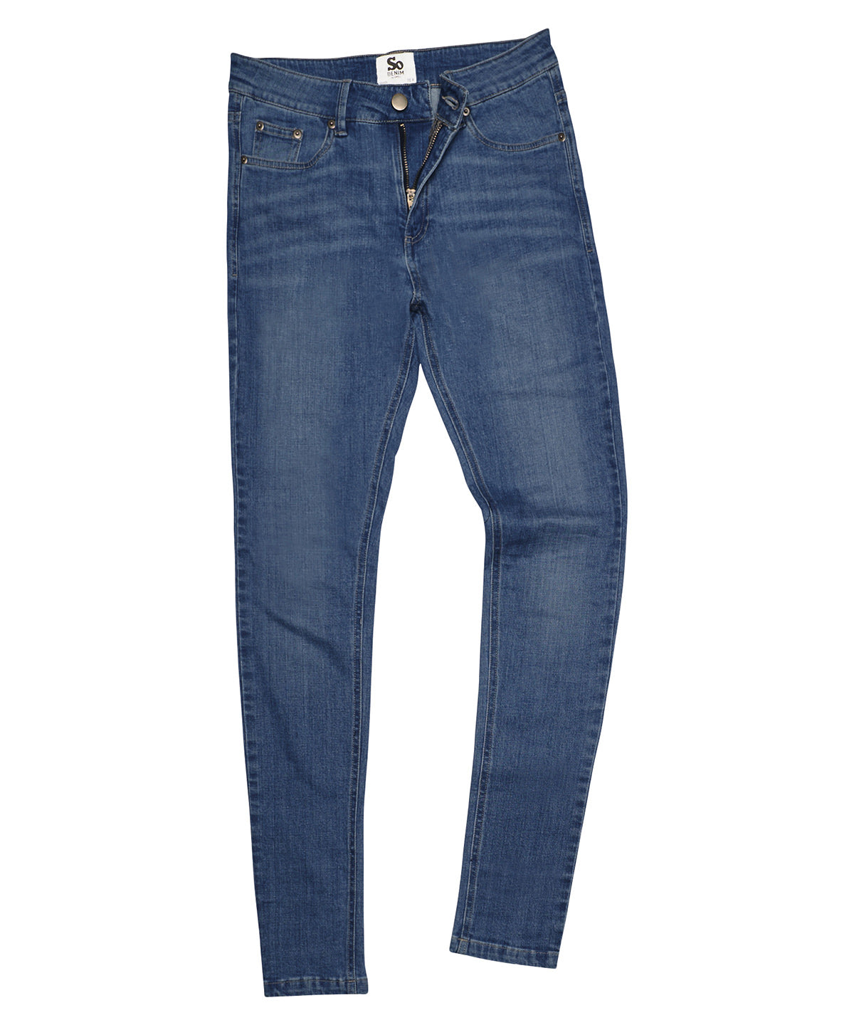 Mid Blue Wash - Women's Lara skinny jeans - GarmentEmbroidery