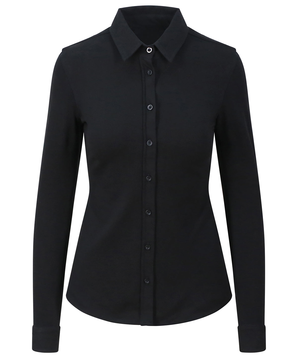 Black - Women's Anna knitted shirt - GarmentEmbroidery