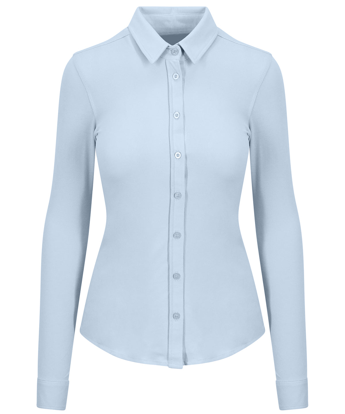 Blue - Women's Anna knitted shirt - GarmentEmbroidery