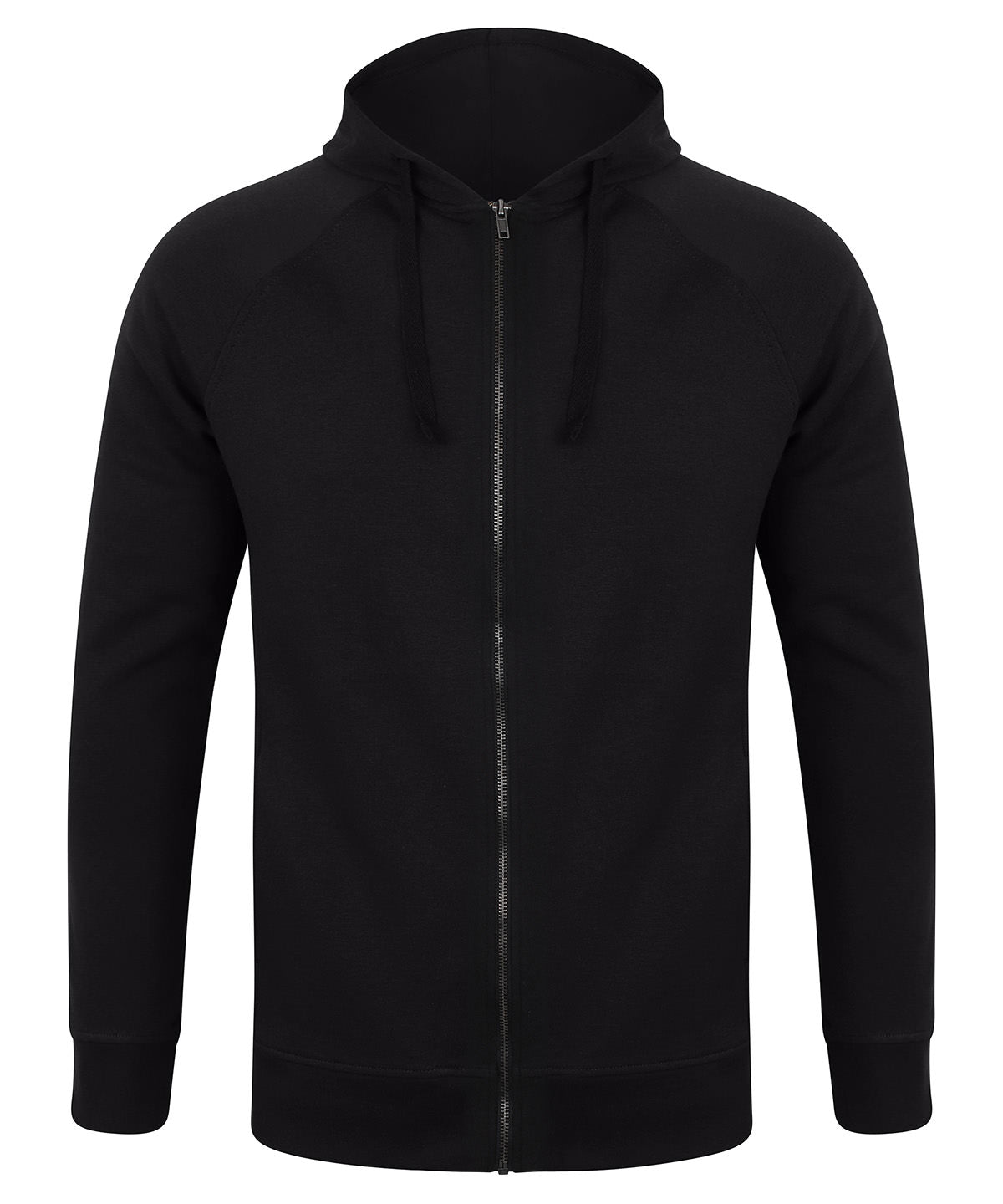 Black - Unisex slim-fit zip-through hoodie - GarmentEmbroidery