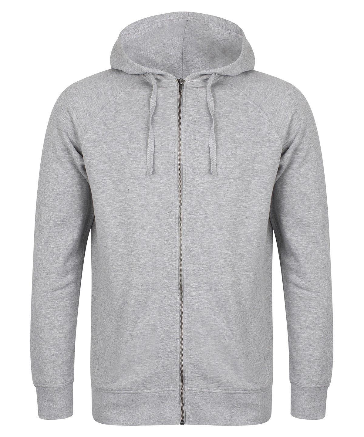 Heather Grey - Unisex slim-fit zip-through hoodie - GarmentEmbroidery