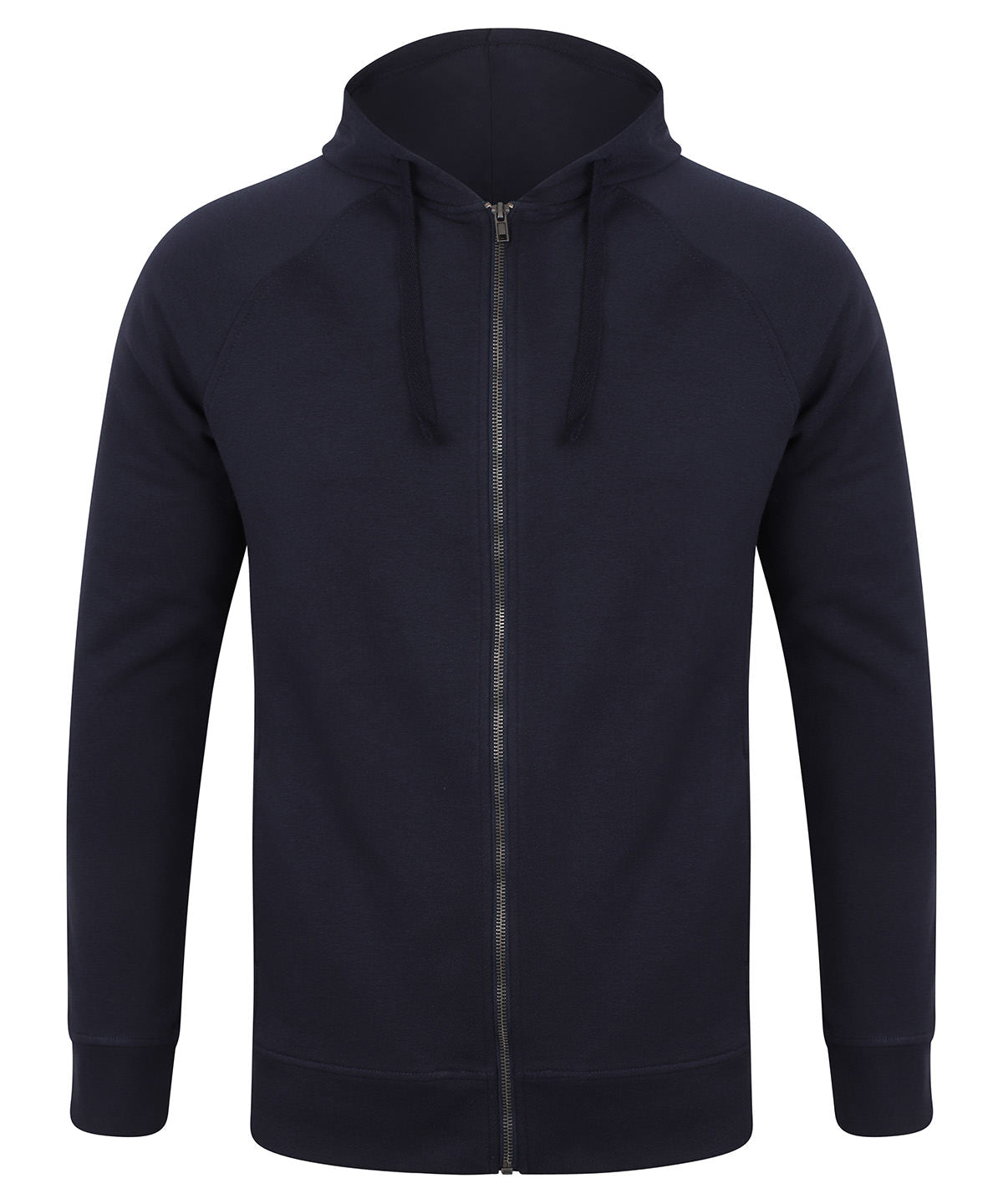 Navy - Unisex slim-fit zip-through hoodie - GarmentEmbroidery