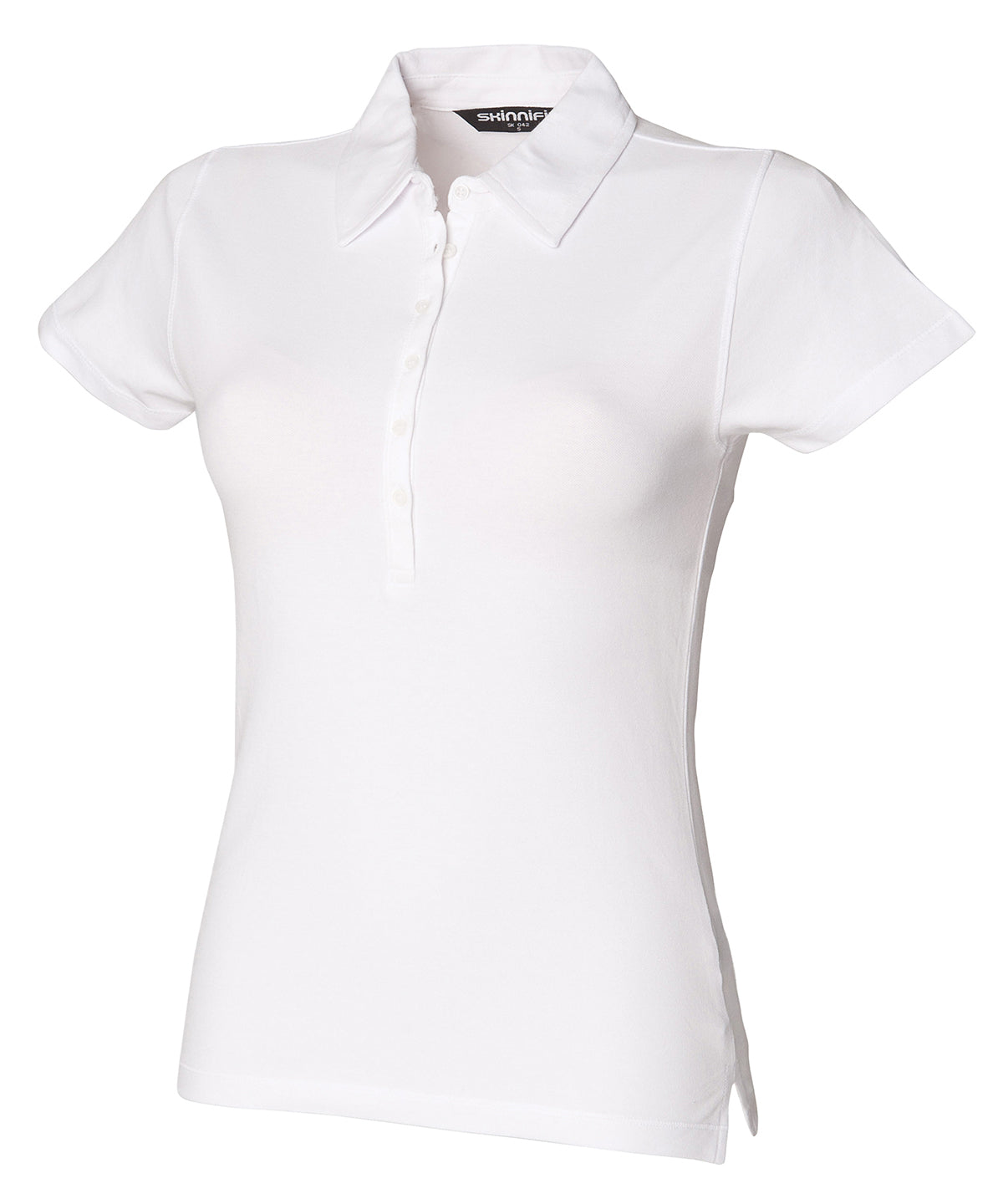 White - Women's short sleeve stretch polo - GarmentEmbroidery