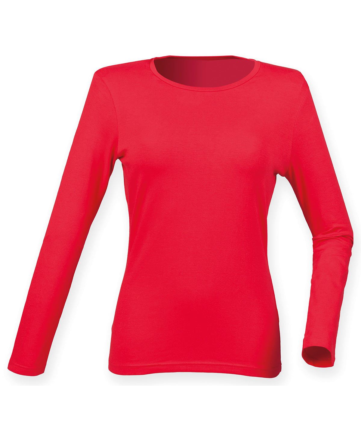 Bright Red - Women's feel good long sleeved stretch t-shirt - GarmentEmbroidery