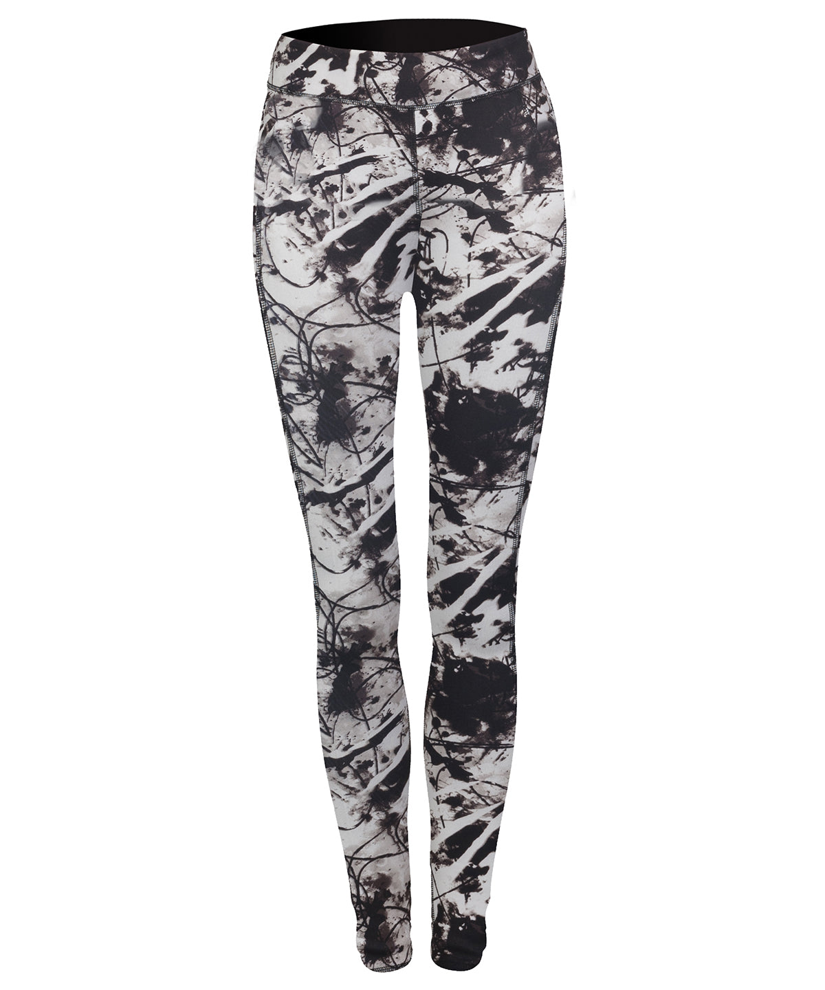 Black/Print - Women's reversible work-out leggings - GarmentEmbroidery