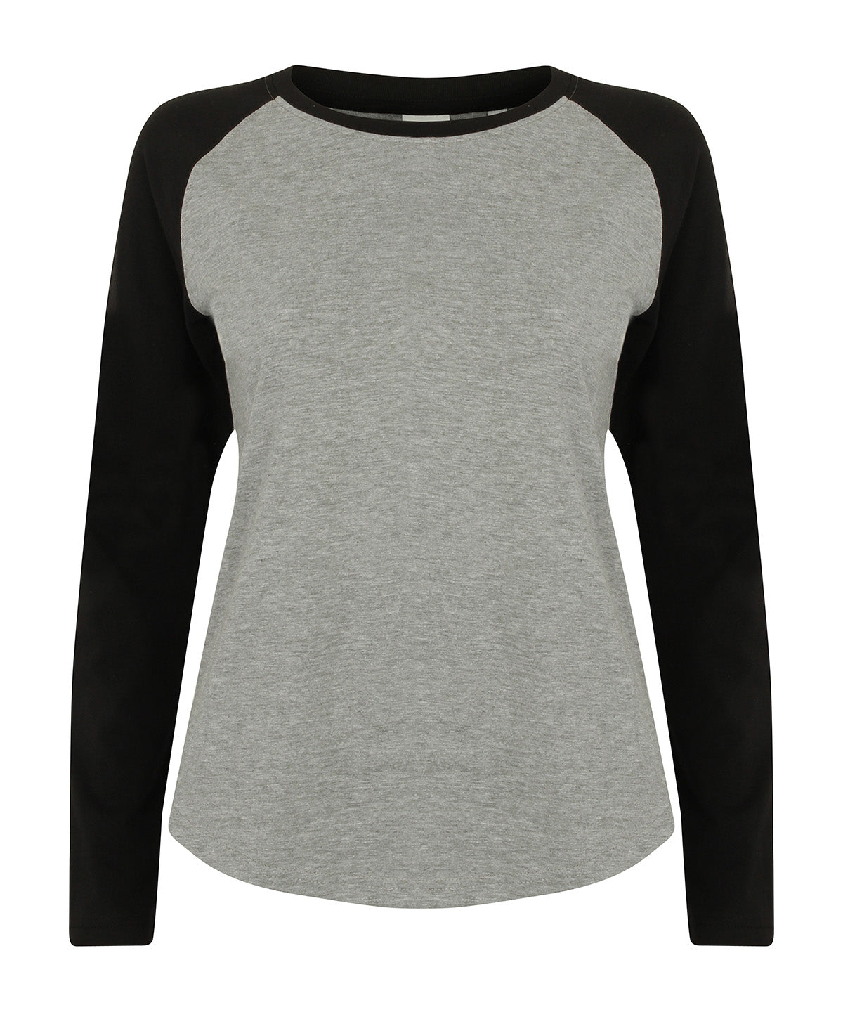 Heather Grey/Black - Kids long sleeve baseball T - GarmentEmbroidery
