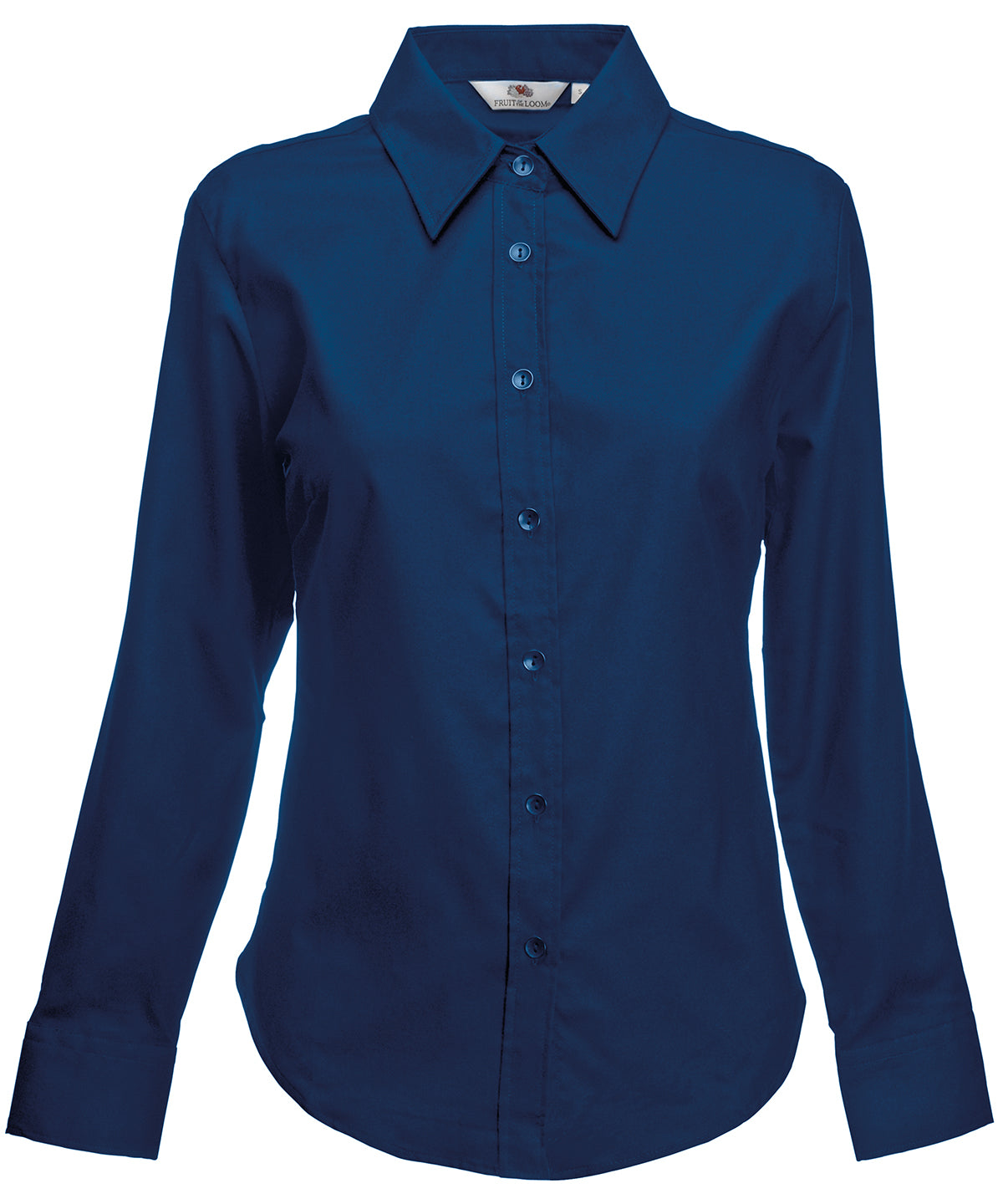 Navy - Women's Oxford long sleeve shirt - GarmentEmbroidery