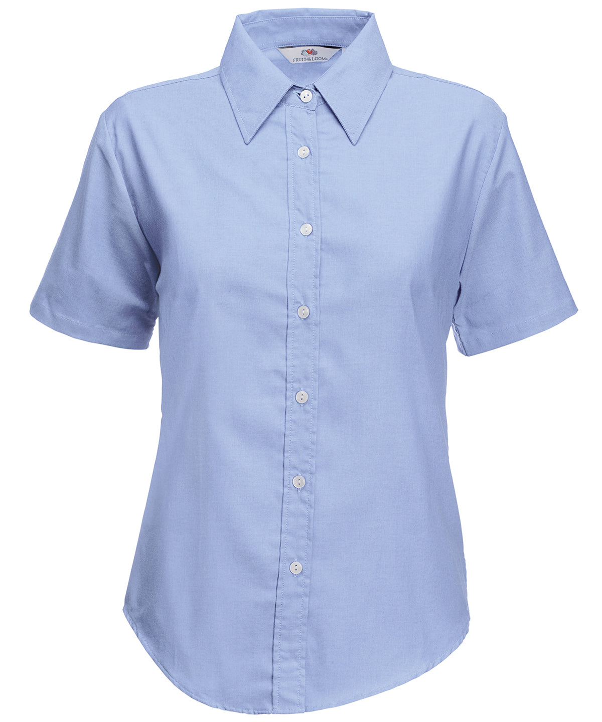 Oxford Blue - Women's Oxford short sleeve shirt - GarmentEmbroidery