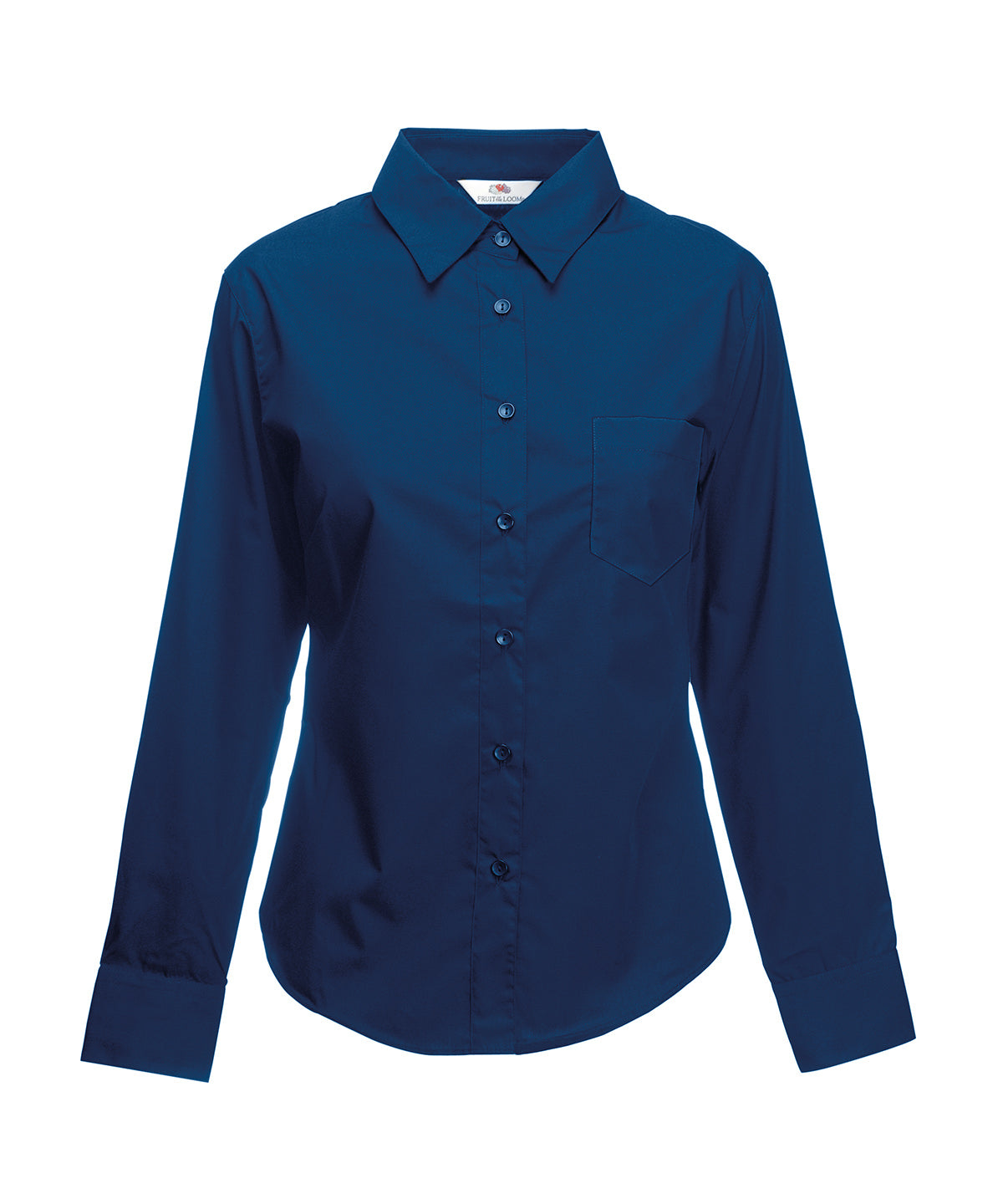 Navy - Ladyfit poplin long sleeve shirt - GarmentEmbroidery