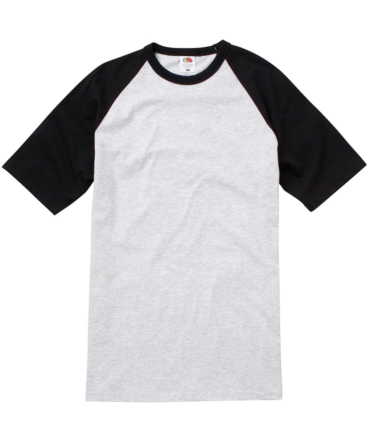 Heather Grey/Black - Short sleeve baseball T - GarmentEmbroidery