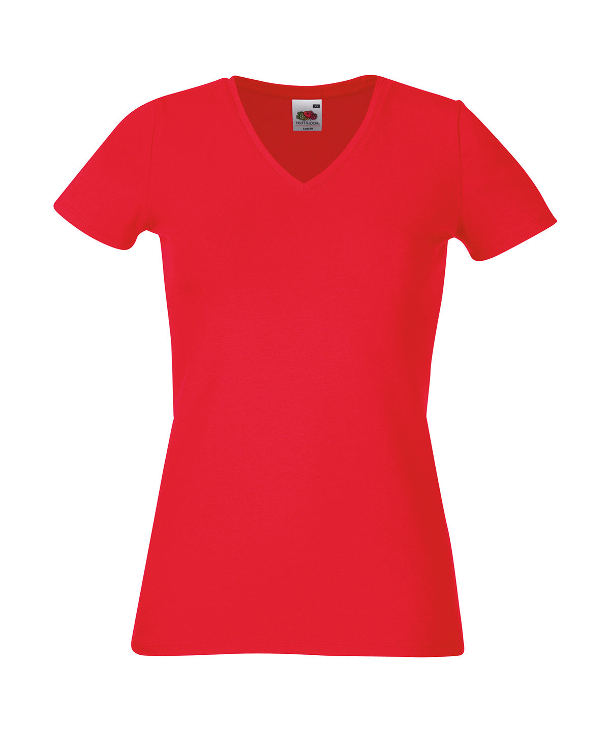 Red - Lady-fit v-neck tee - GarmentEmbroidery