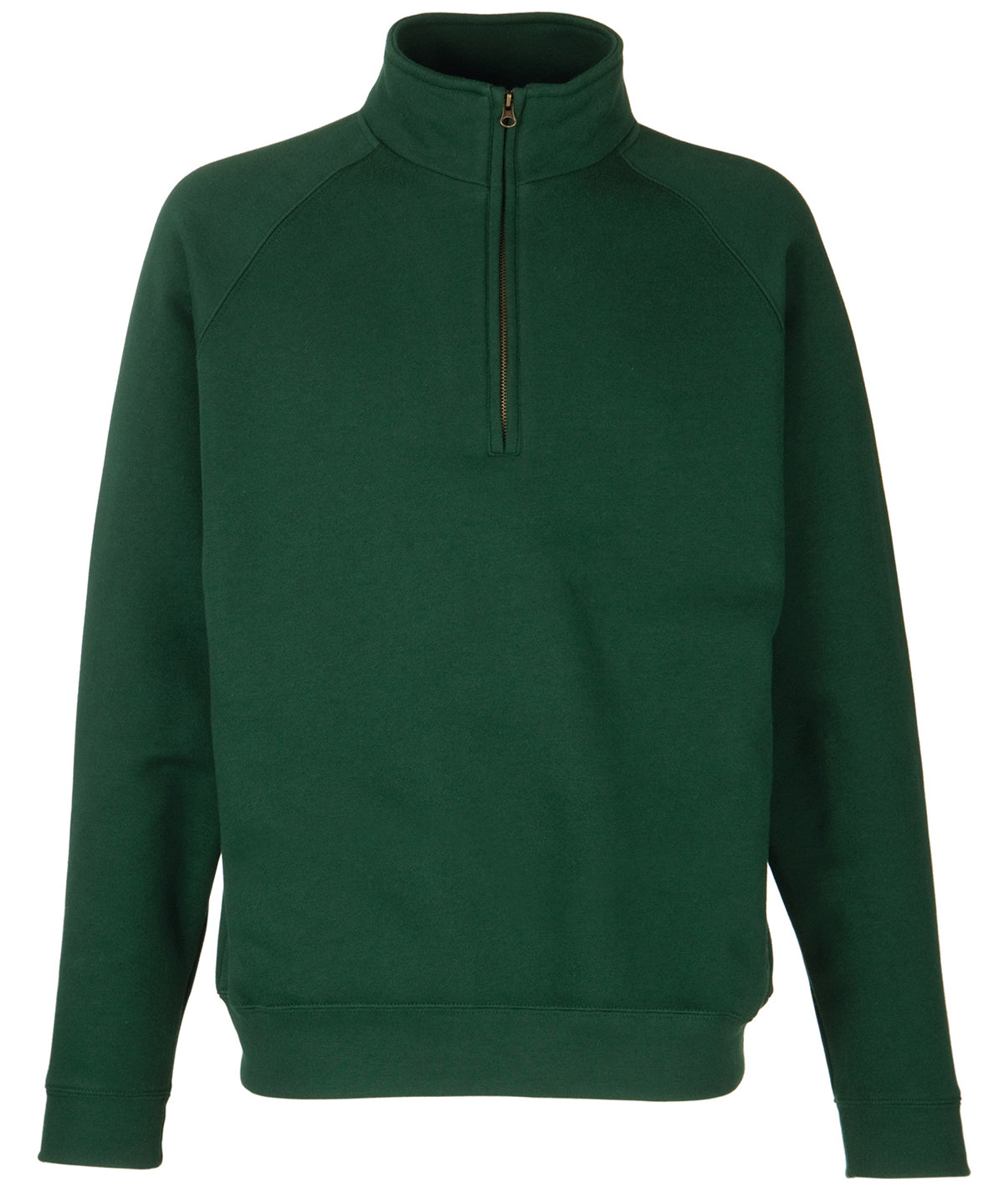 Bottle Green - Classic 80/20 zip neck sweatshirt - GarmentEmbroidery