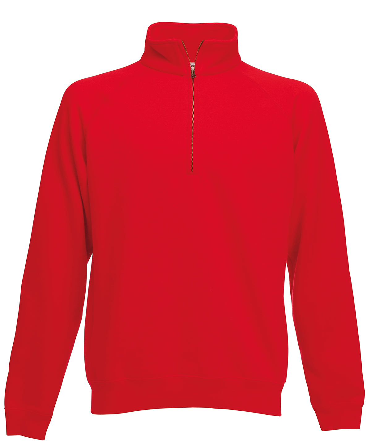 Red - Classic 80/20 zip neck sweatshirt - GarmentEmbroidery
