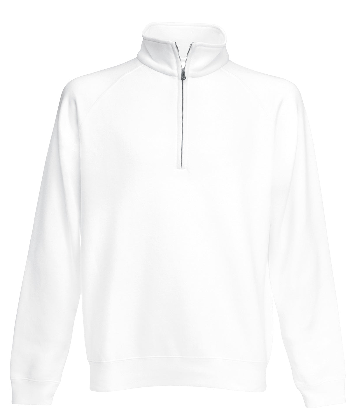 White - Classic 80/20 zip neck sweatshirt - GarmentEmbroidery