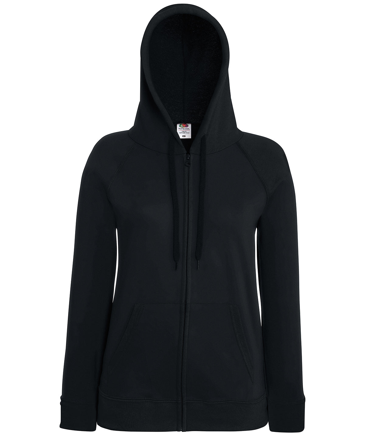 Black - Women's lightweight hooded sweatshirt jacket - GarmentEmbroidery