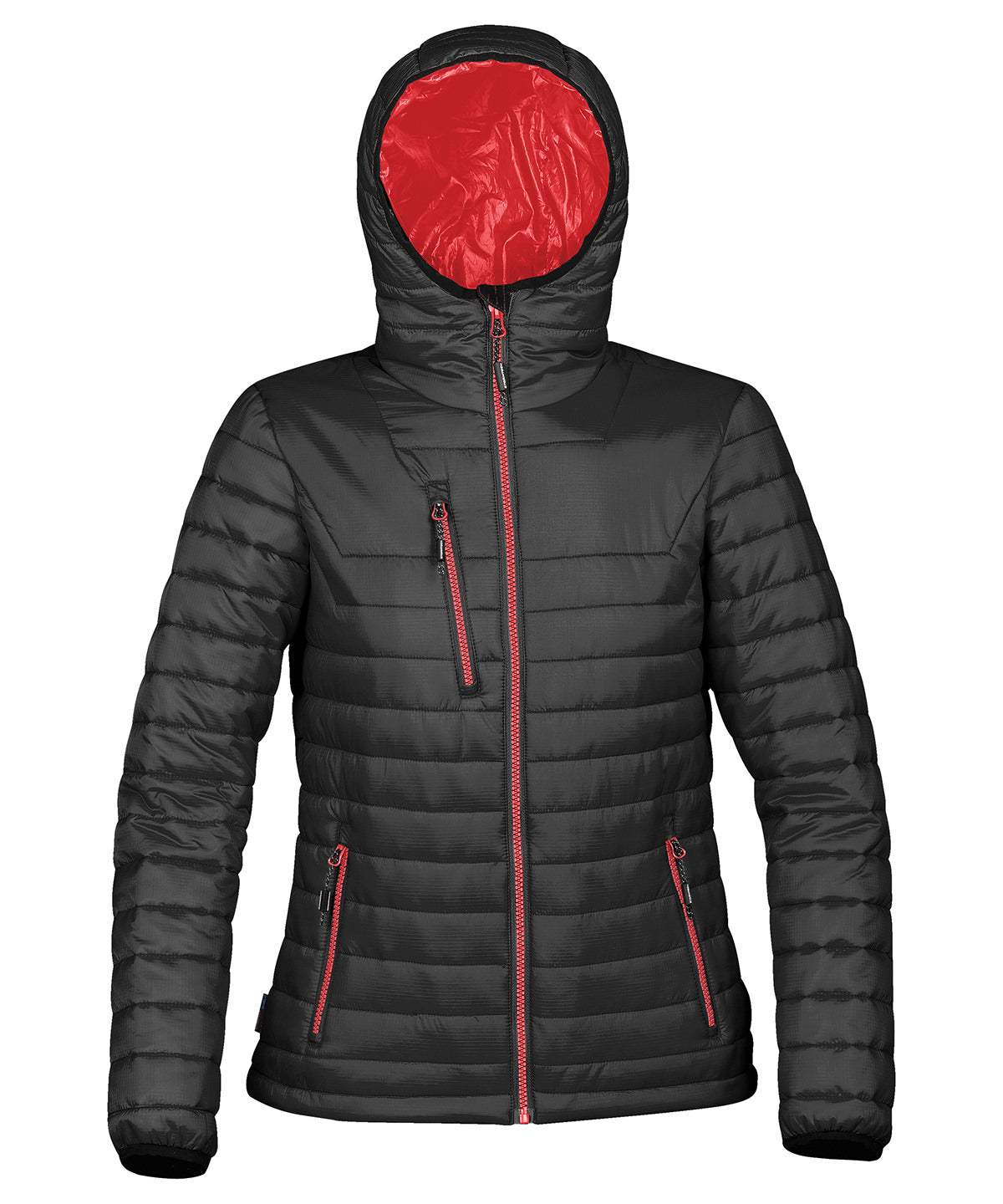 Black/True Red - Women's gravity thermal shell - GarmentEmbroidery
