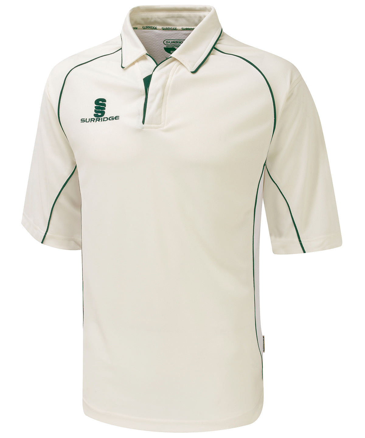 White/Green trim - Premier shirt ¾ sleeve - junior - GarmentEmbroidery