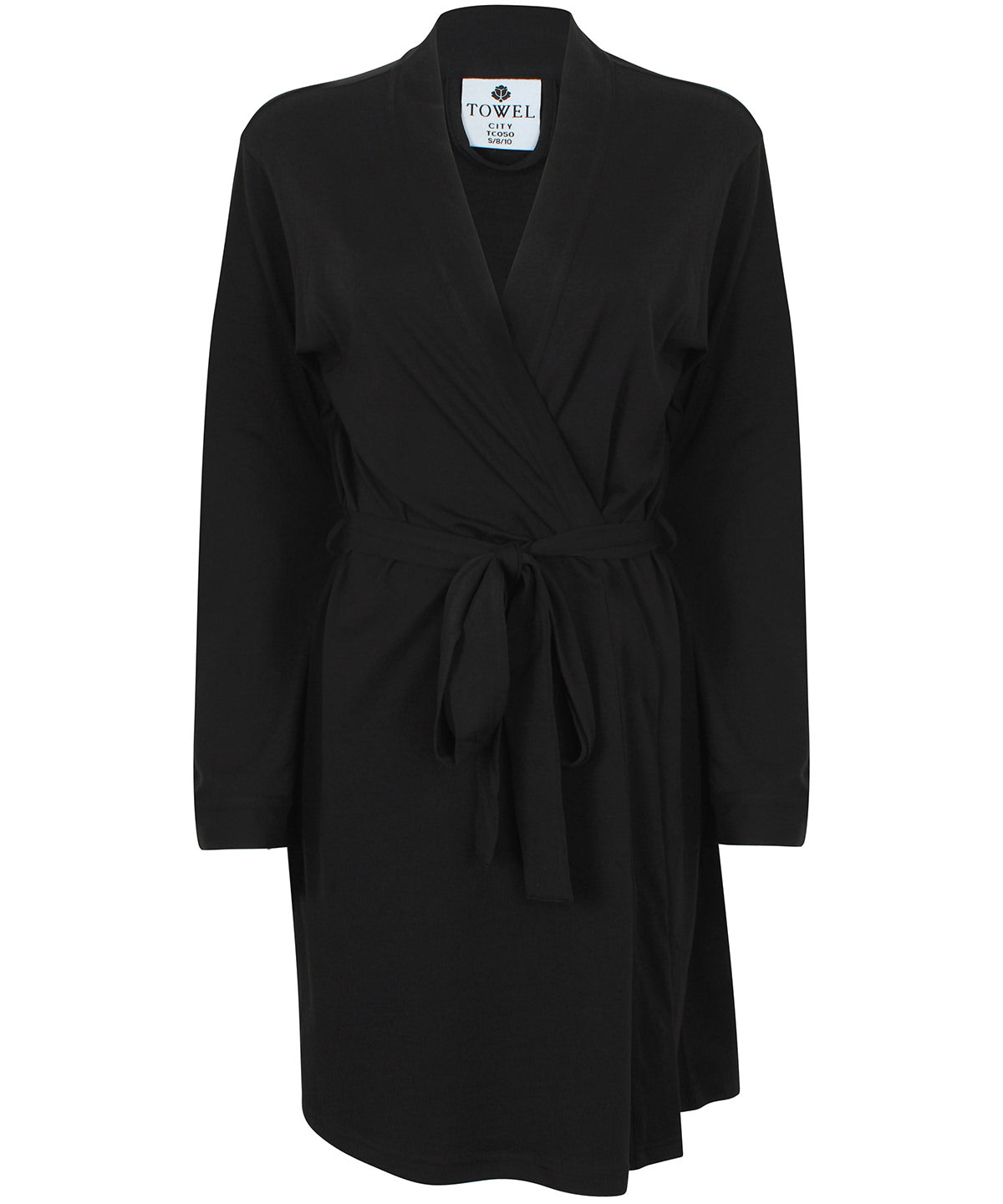 Black - Women's wrap robe - GarmentEmbroidery