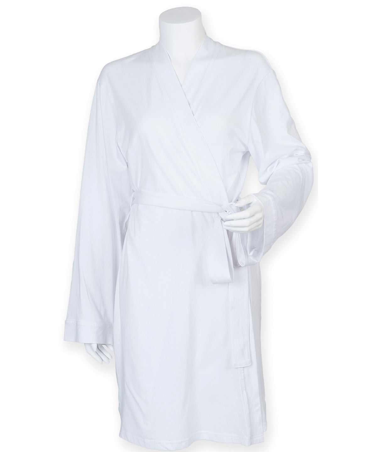 White - Women's wrap robe - GarmentEmbroidery