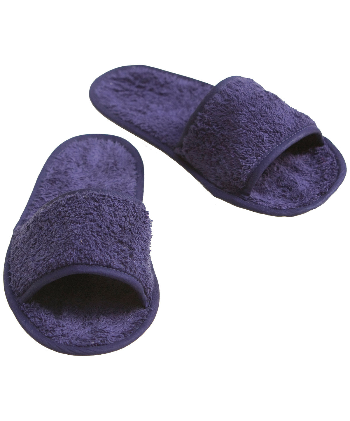 Navy - Classic terry slippers (open-toe) - GarmentEmbroidery