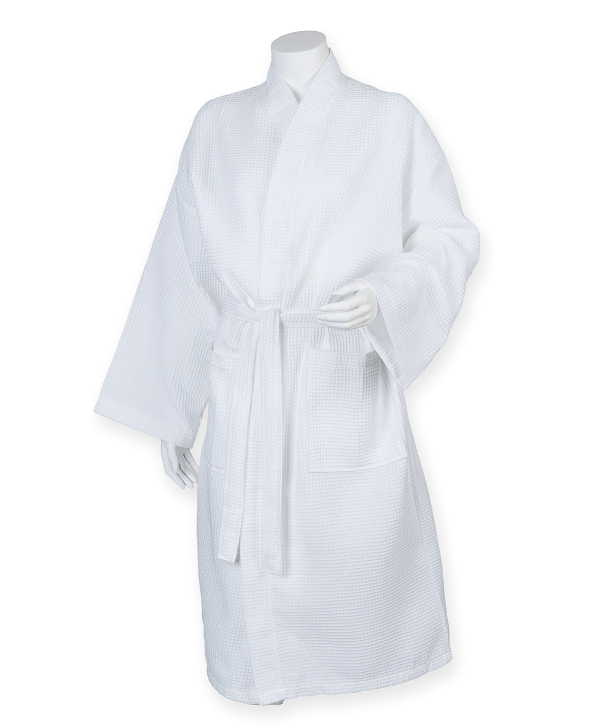 White - Waffle robe - GarmentEmbroidery