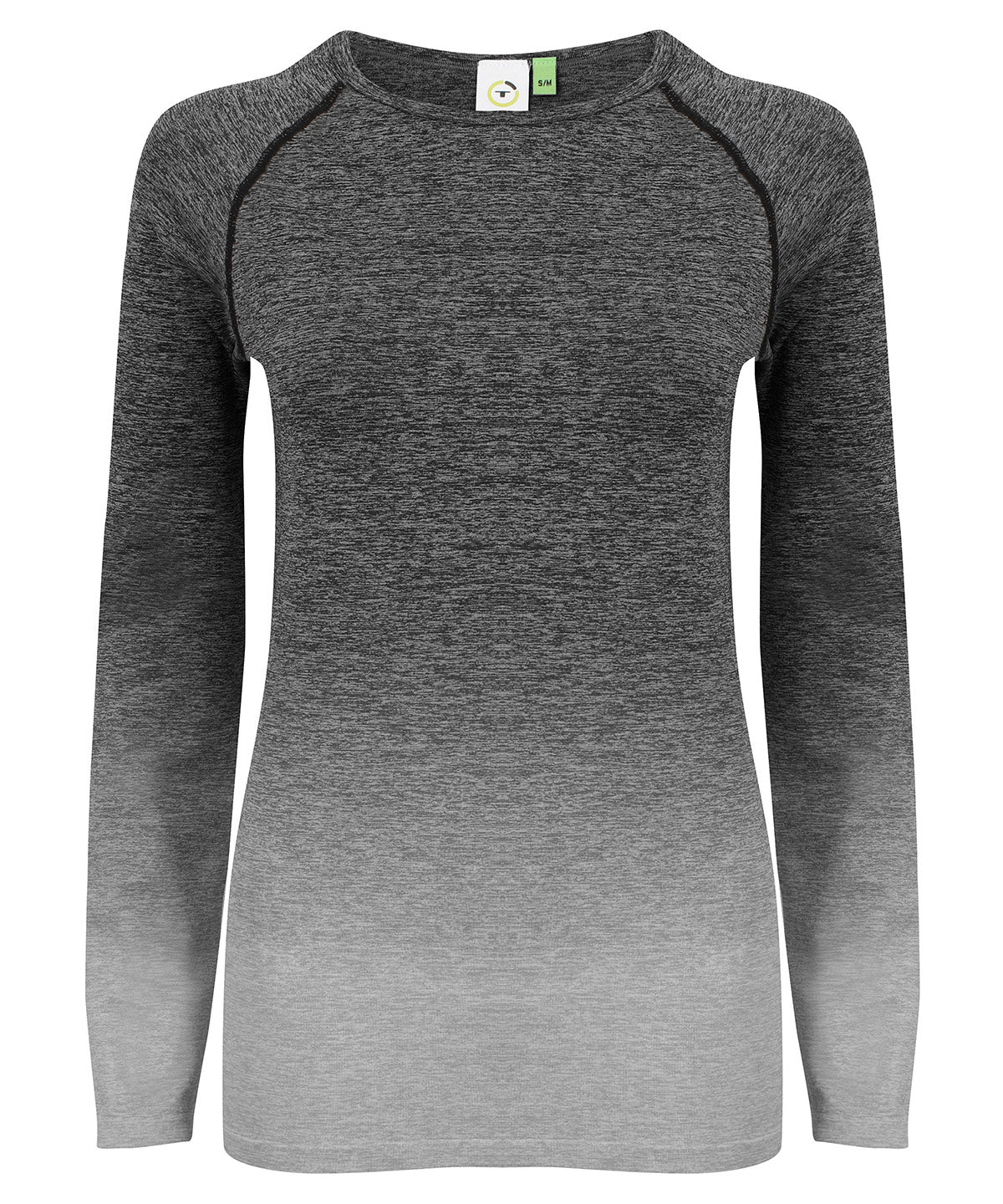 Dark Grey/Light Grey Marl - Women's seamless fade out long sleeve top - GarmentEmbroidery