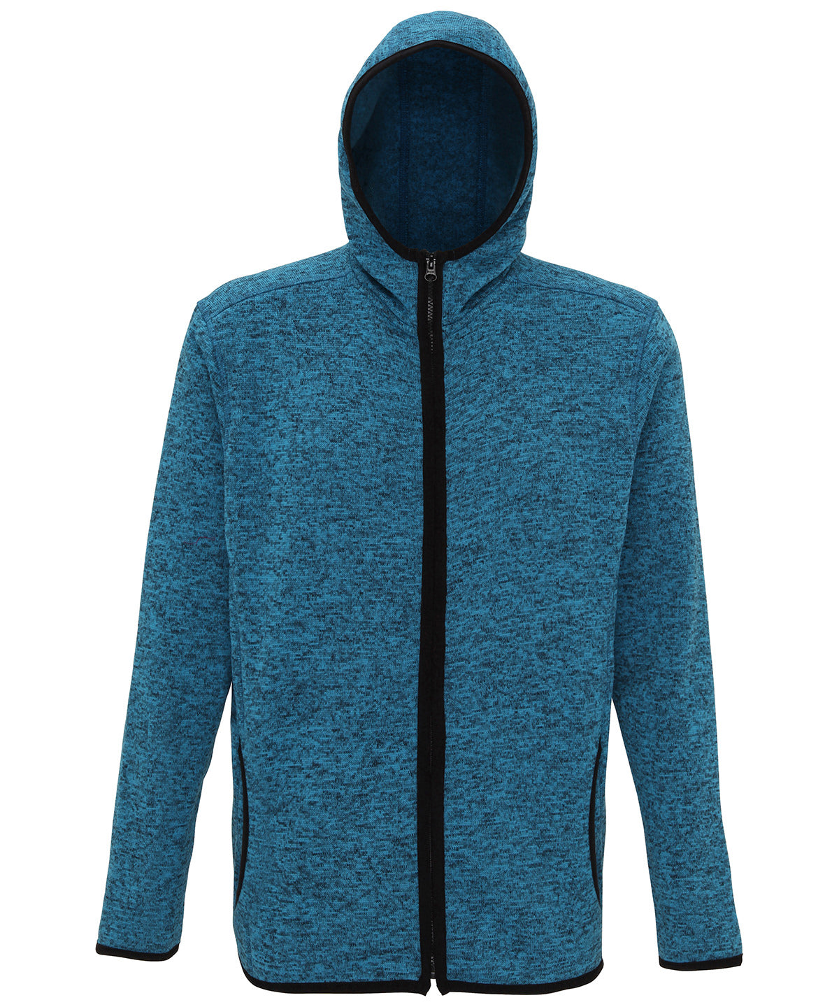 Sapphire/Black Fleck - TriDri® Melange knit fleece jacket - GarmentEmbroidery