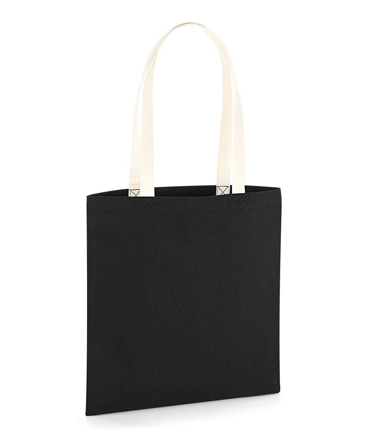 Black/Natural - EarthAware® organic bag for life - contrast handles - GarmentEmbroidery
