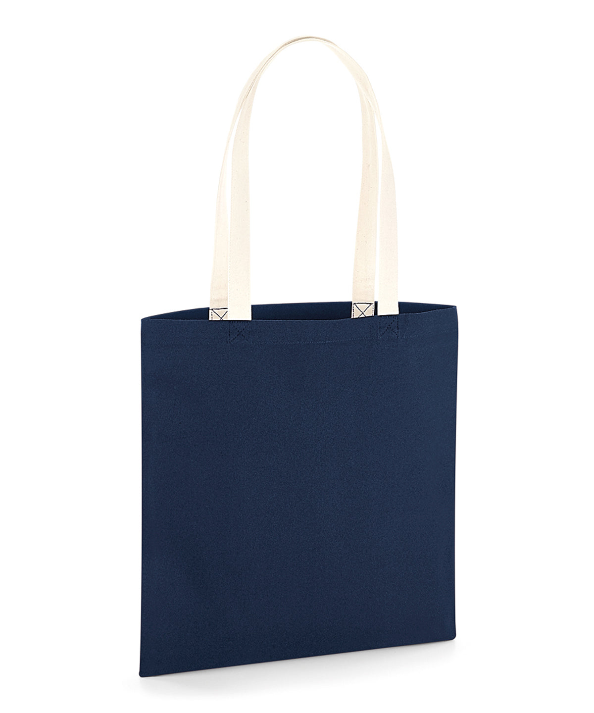 French Navy/Natural - EarthAware® organic bag for life - contrast handles - GarmentEmbroidery