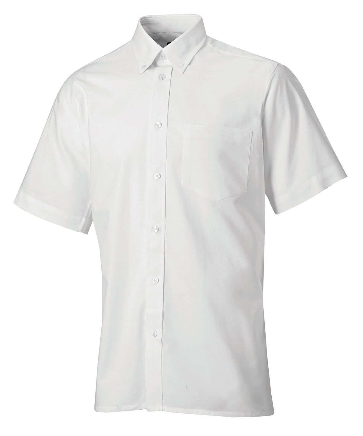 White - Oxford weave short sleeve shirt (SH64250) - GarmentEmbroidery