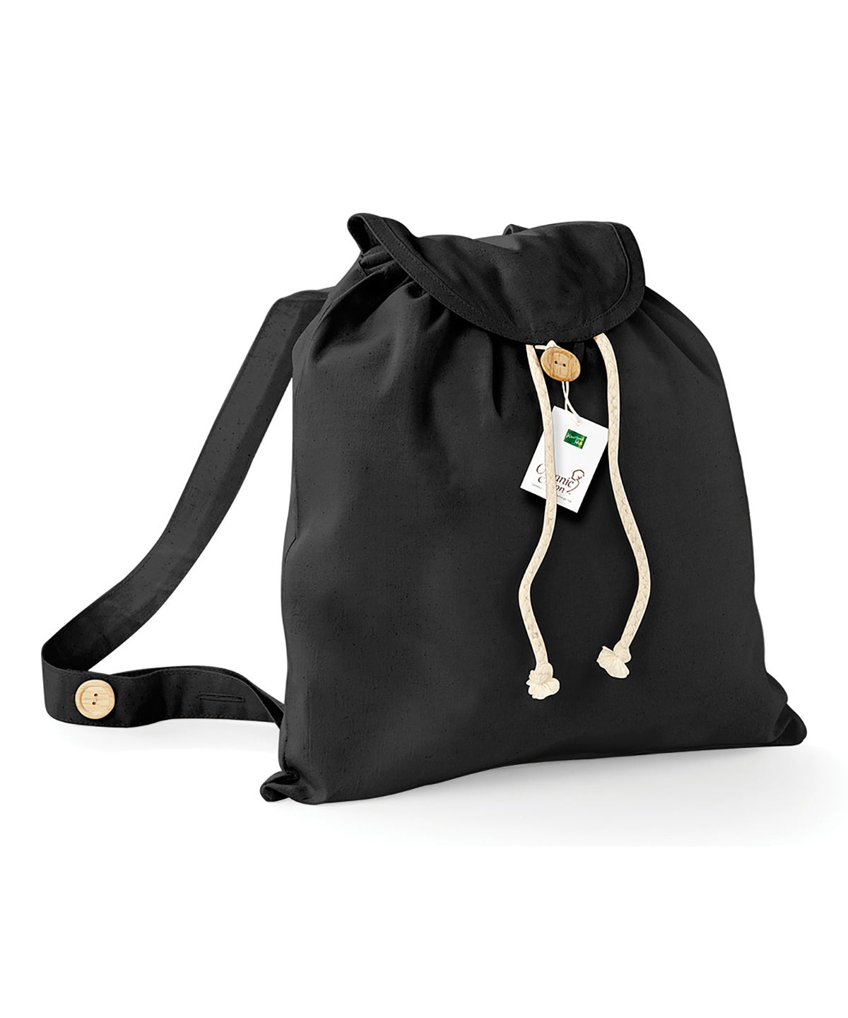 Black - Organic festival backpack - GarmentEmbroidery