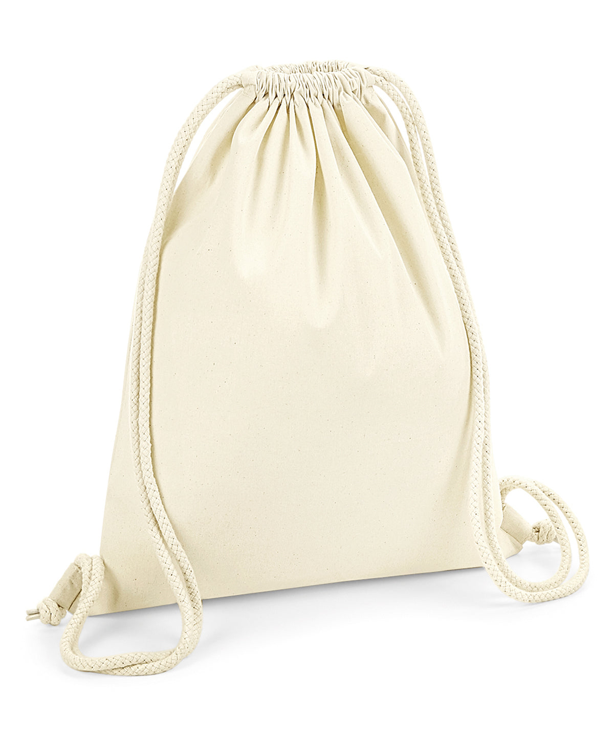 Natural - Organic premium cotton gymsac - GarmentEmbroidery
