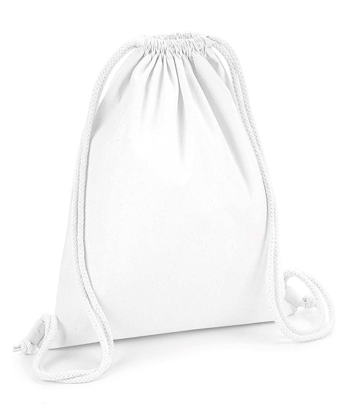 White - Organic premium cotton gymsac - GarmentEmbroidery
