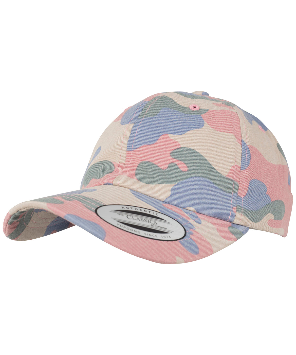 Roseblue Camo - Low-profile cotton camo cap (6245FC) - GarmentEmbroidery