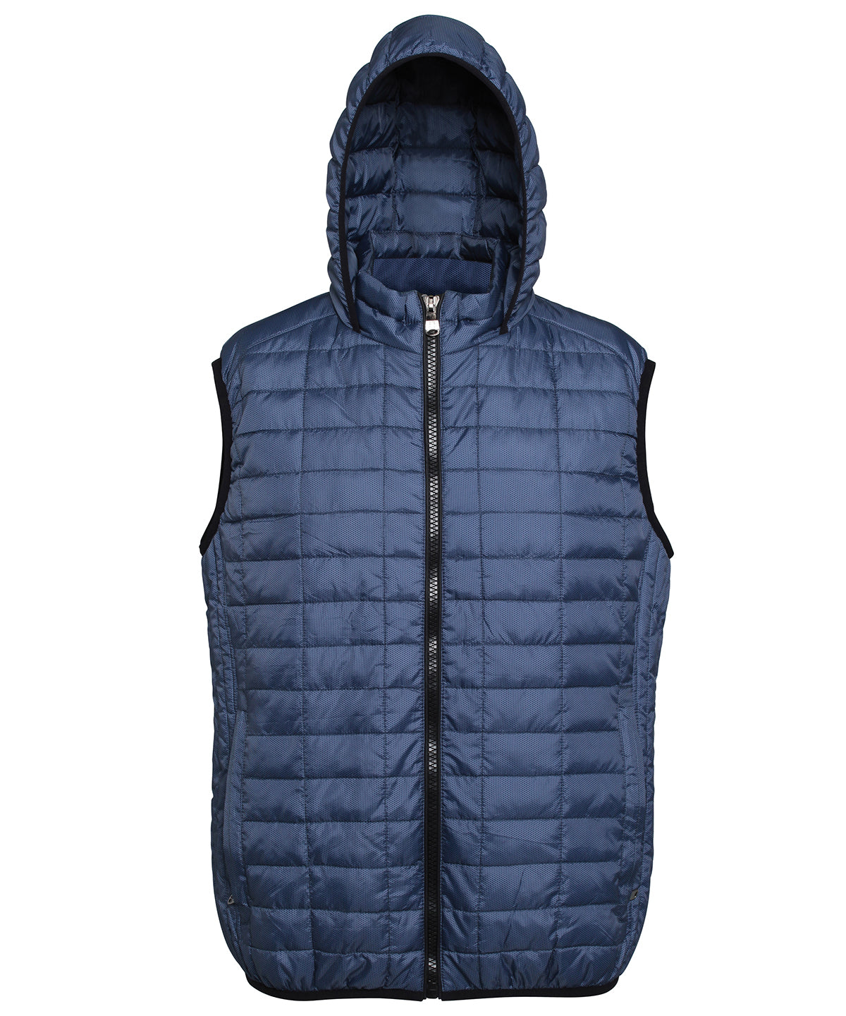 Navy - Honeycomb hooded gilet - GarmentEmbroidery