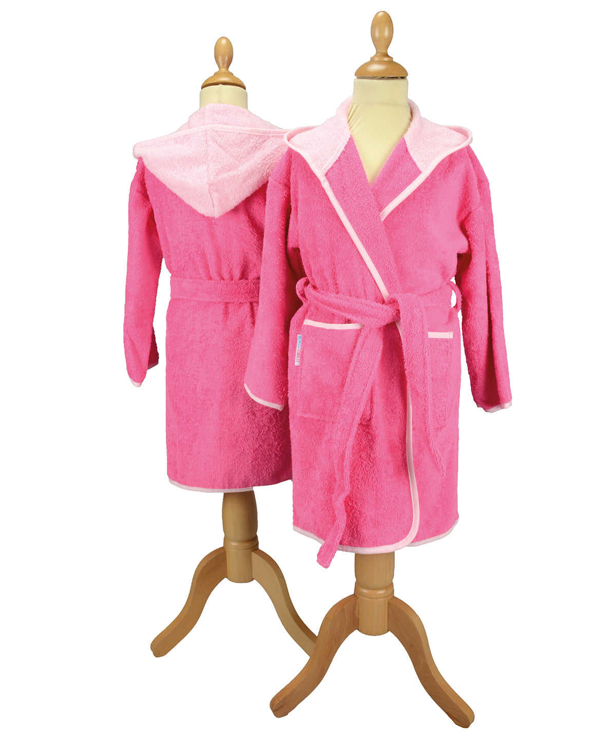 Pink/Light Pink - ARTG® Boyzz & Girlzz® hooded bathrobe - GarmentEmbroidery