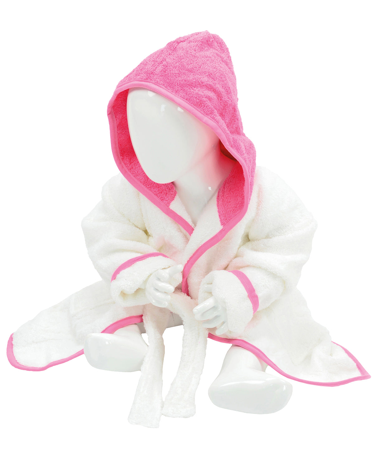 White/Pink - ARTG® Babiezz® hooded bathrobe - GarmentEmbroidery