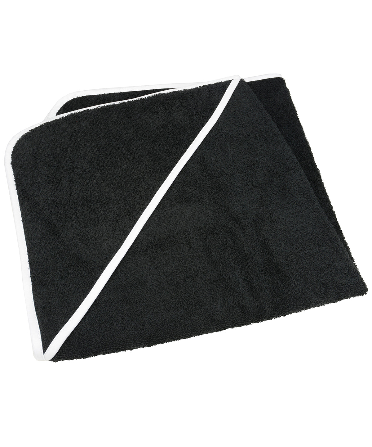 Black/Black/White - ARTG® Babiezz® medium baby hooded towel - GarmentEmbroidery