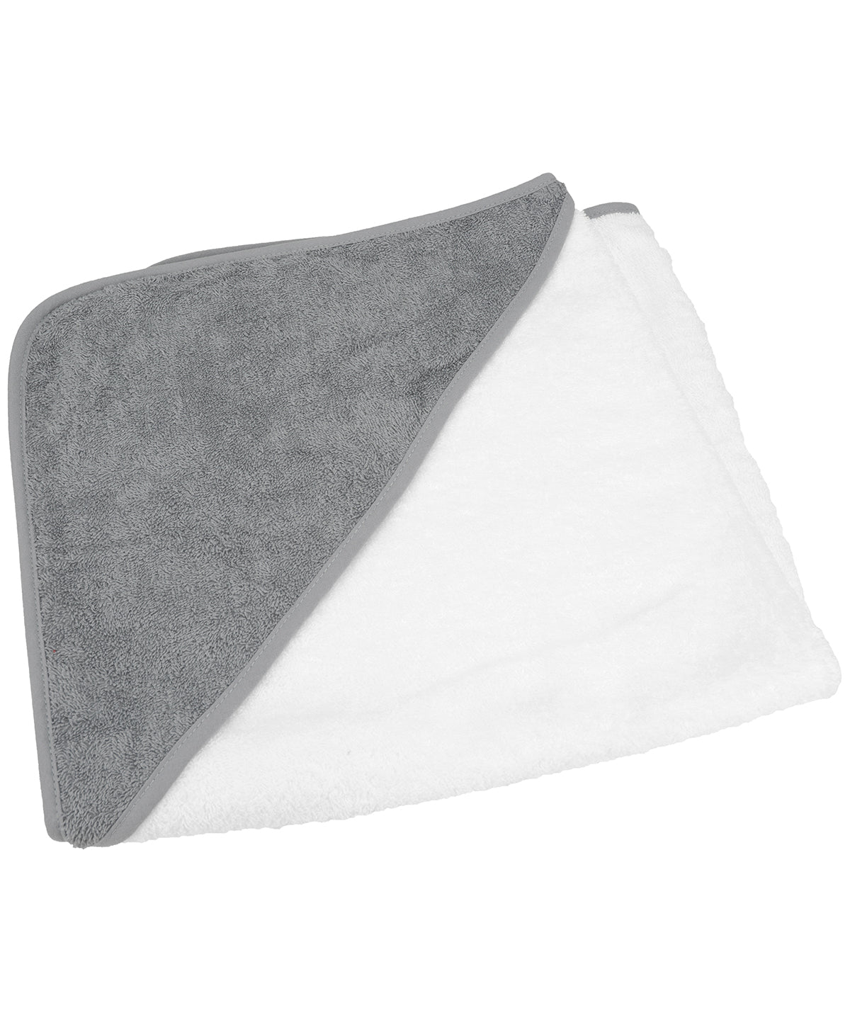 White/Anthracite Grey/Anthracite Grey - ARTG® Babiezz® medium baby hooded towel - GarmentEmbroidery