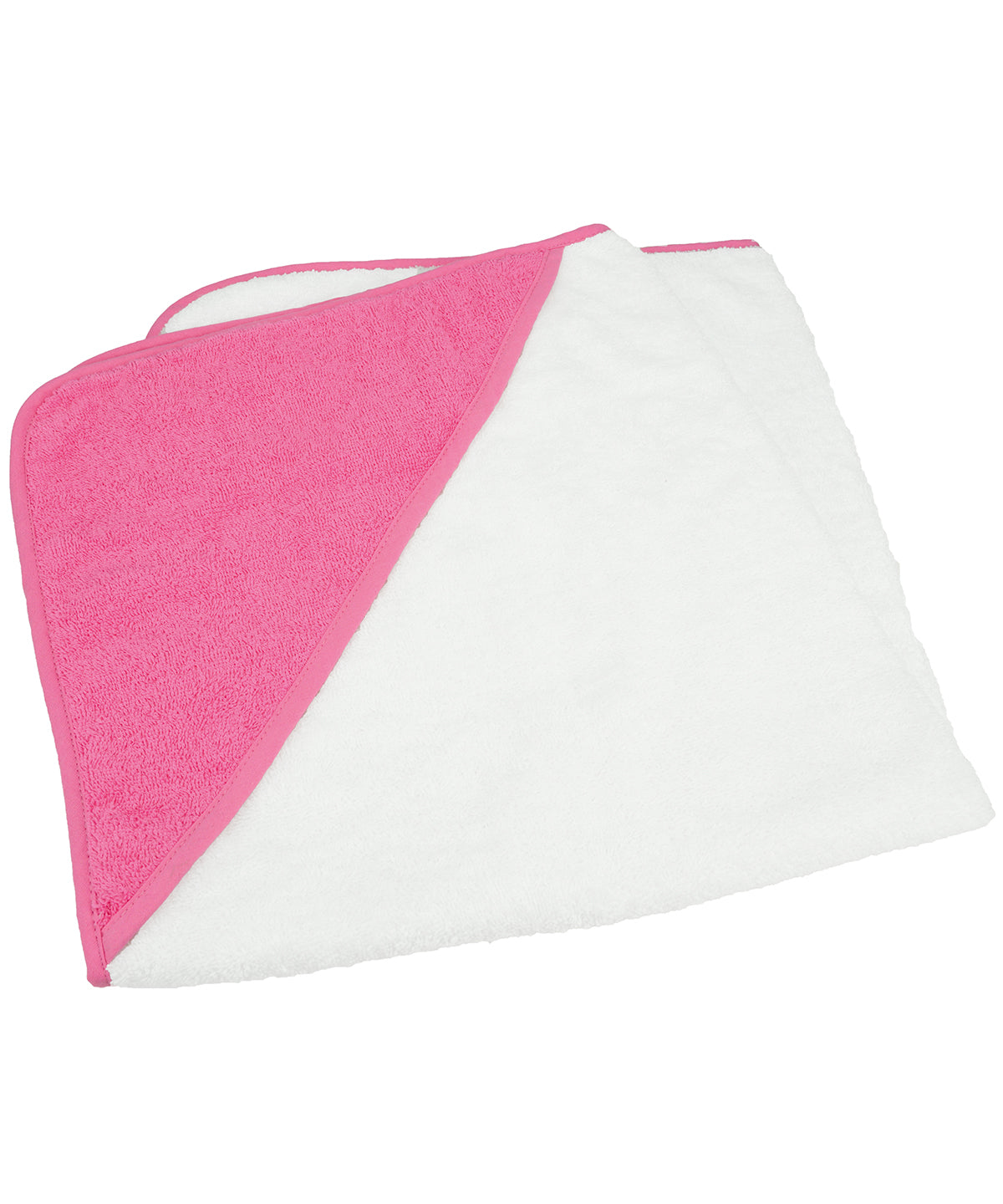White/Pink/Pink - ARTG® Babiezz® medium baby hooded towel - GarmentEmbroidery