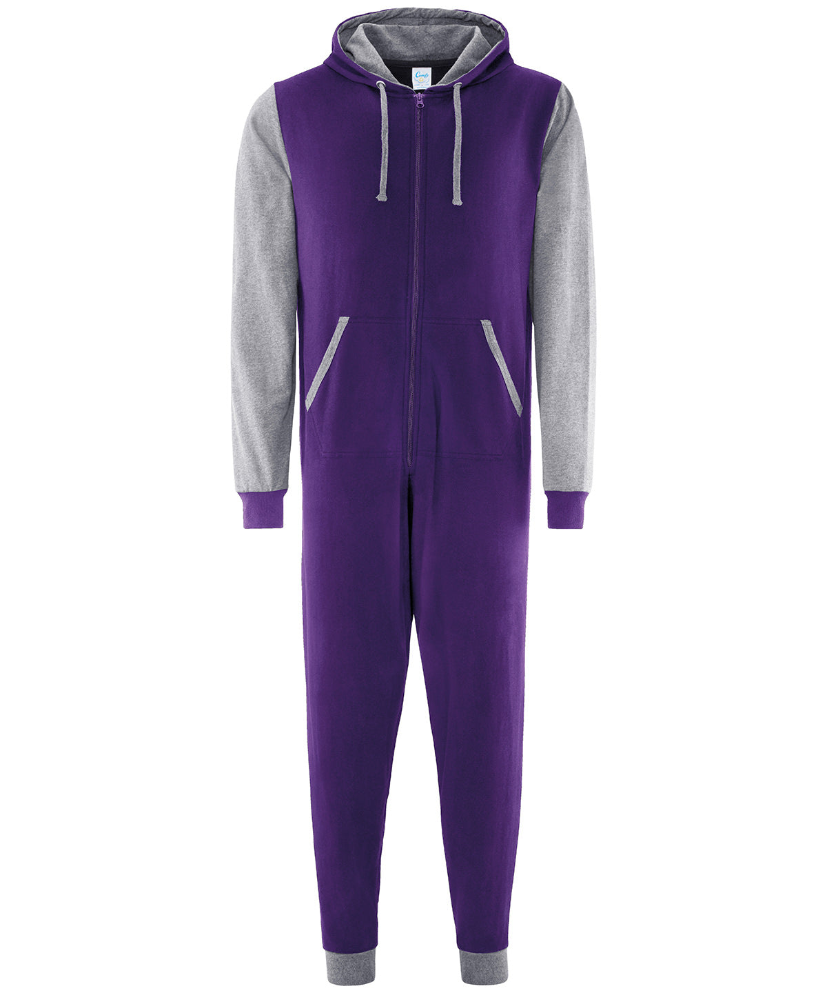 Purple/Heather Grey - Contrast all-in-one - GarmentEmbroidery
