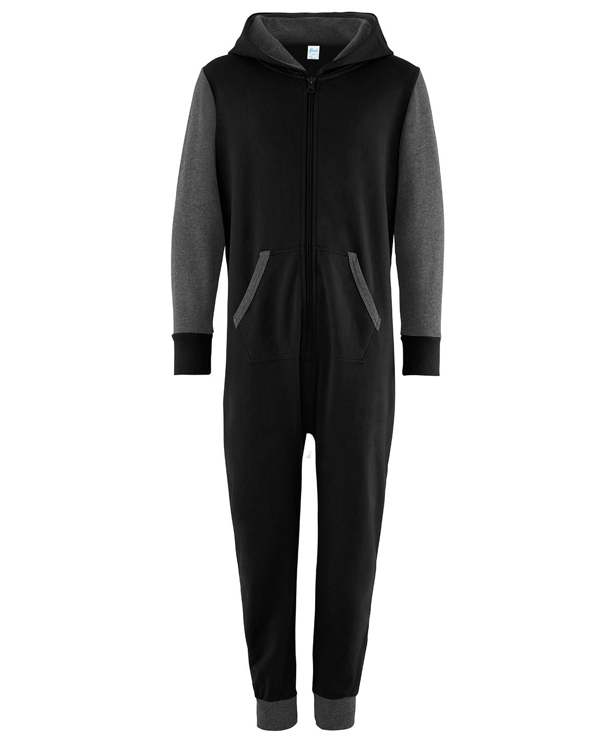 Black/Charcoal - Kids contrast all-in-one - GarmentEmbroidery