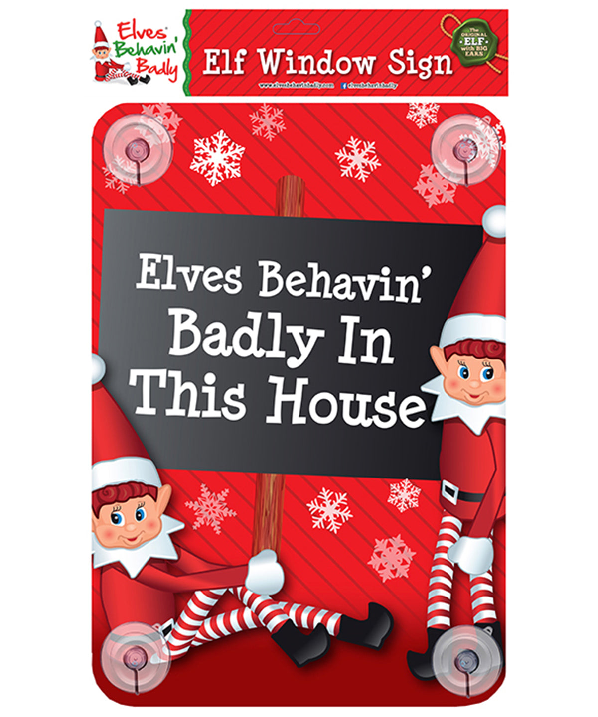 Elves behaving badly in this house - Elf window sign - GarmentEmbroidery