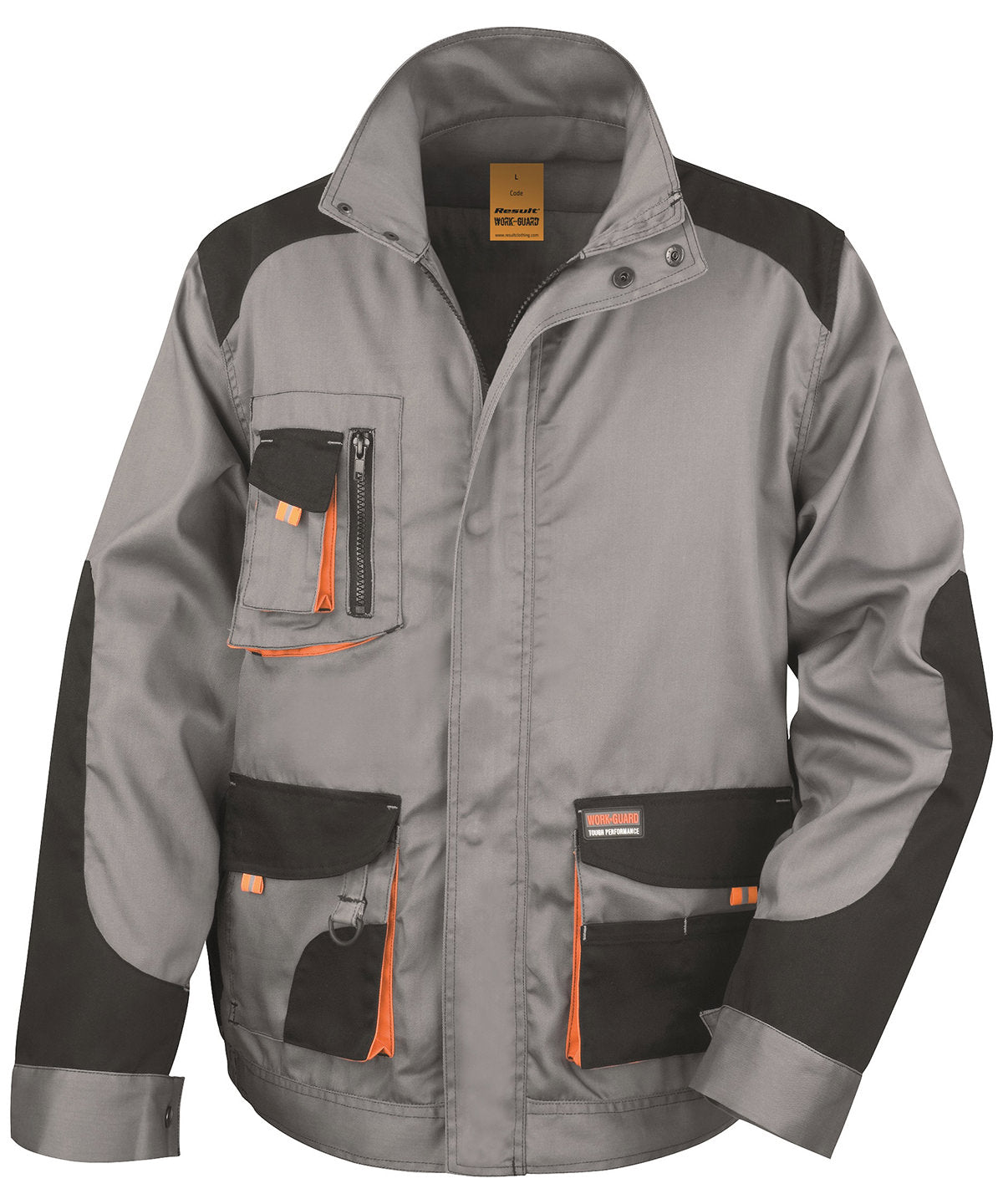 Grey Black/Orange - Work-Guard lite jacket - GarmentEmbroidery