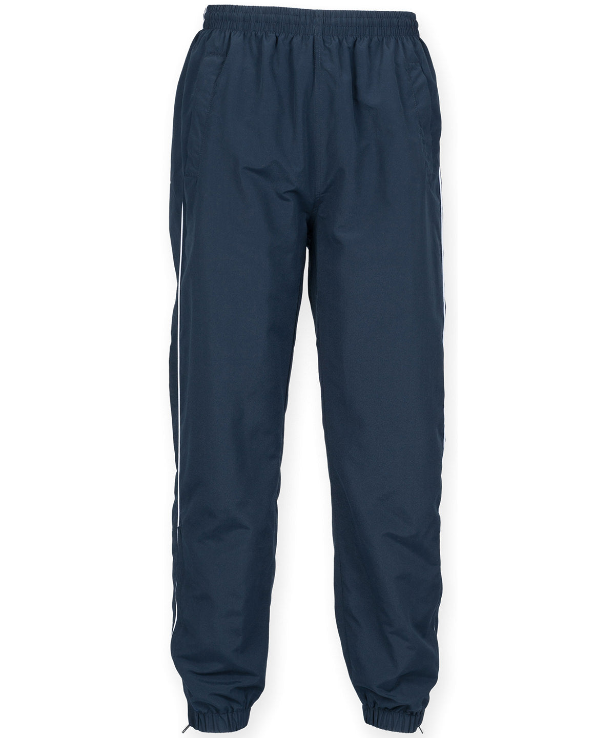 Navy/White piping - Kids start-line track bottoms - GarmentEmbroidery