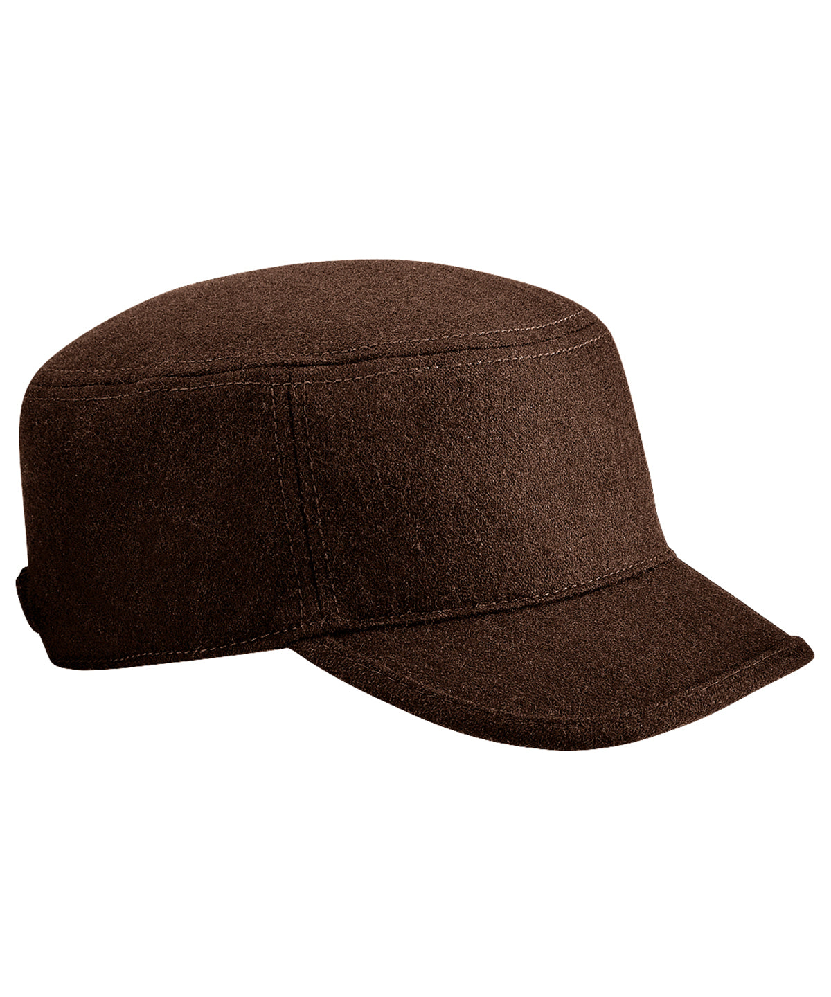 Chocolate - Melton Wool Army cap - GarmentEmbroidery