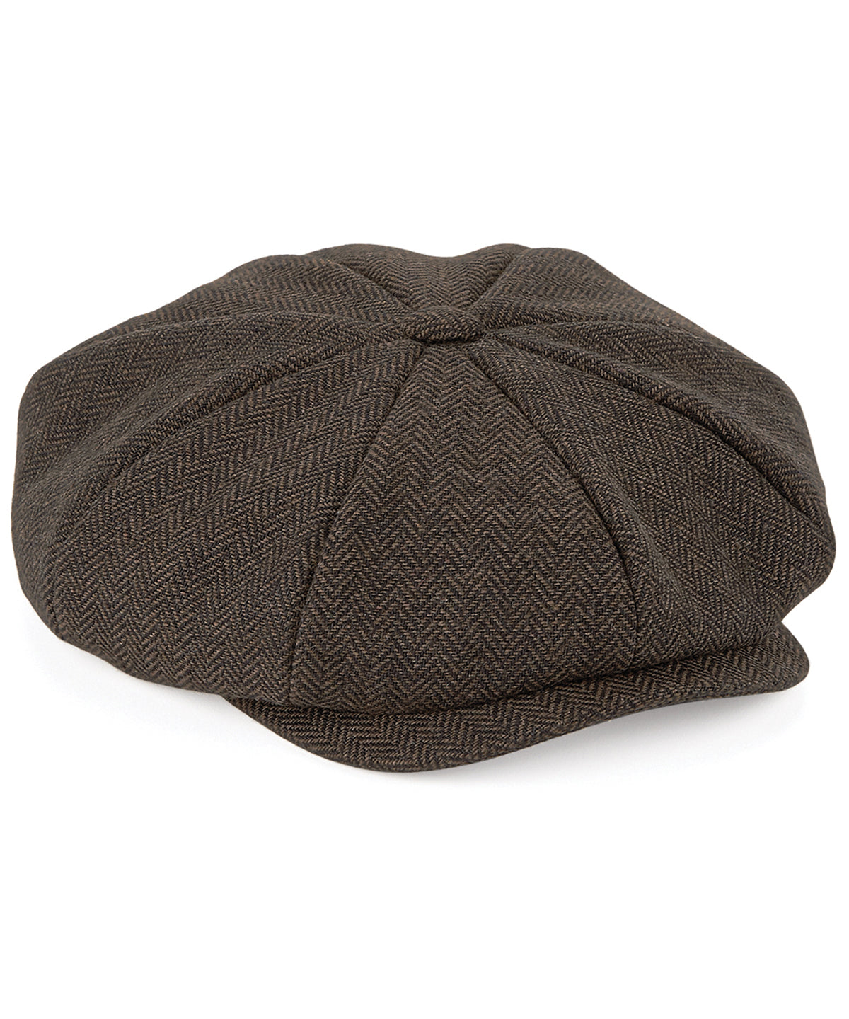 Brown Herringbone - Heritage baker boy cap - GarmentEmbroidery