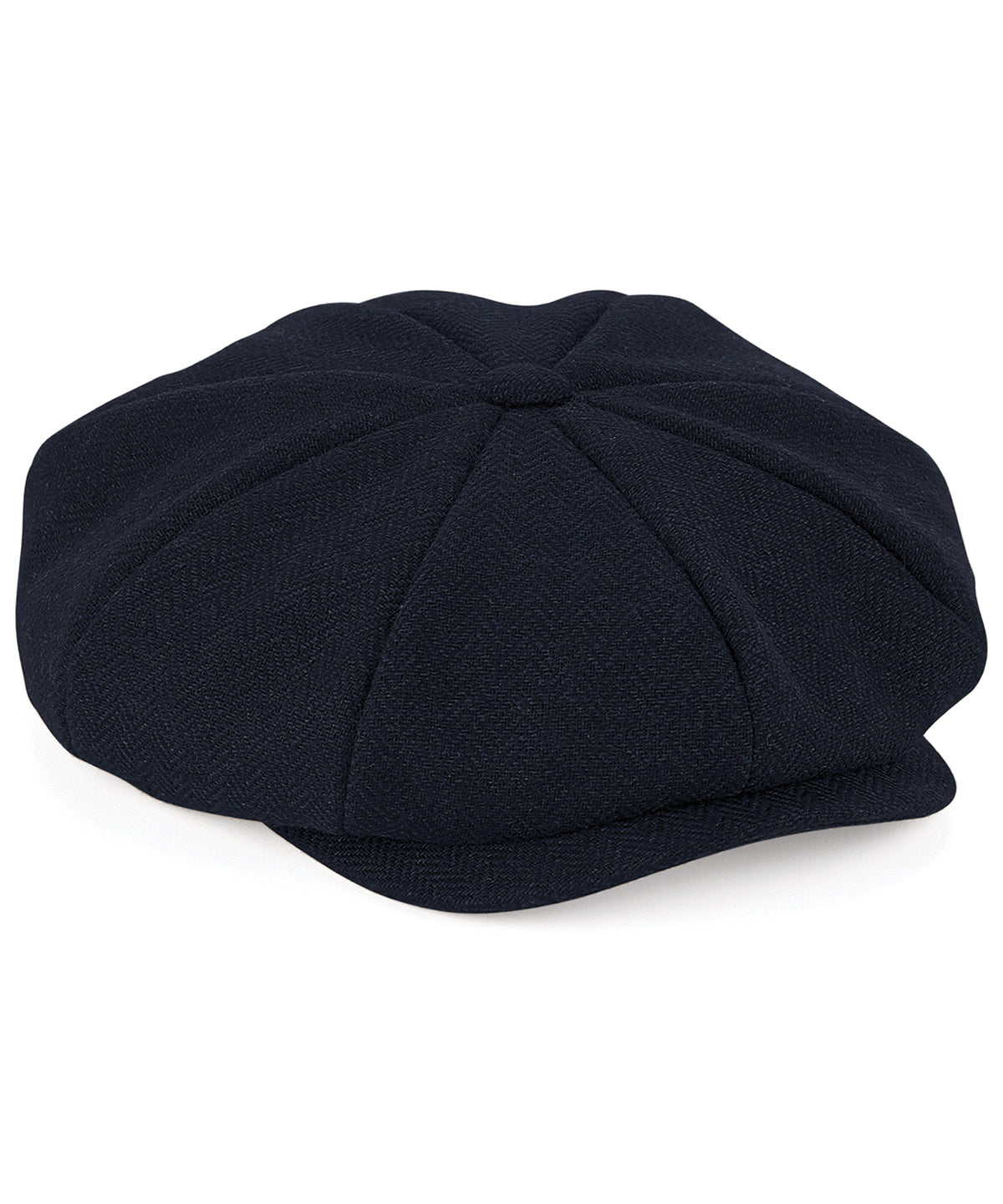 Navy Herringbone - Heritage baker boy cap - GarmentEmbroidery
