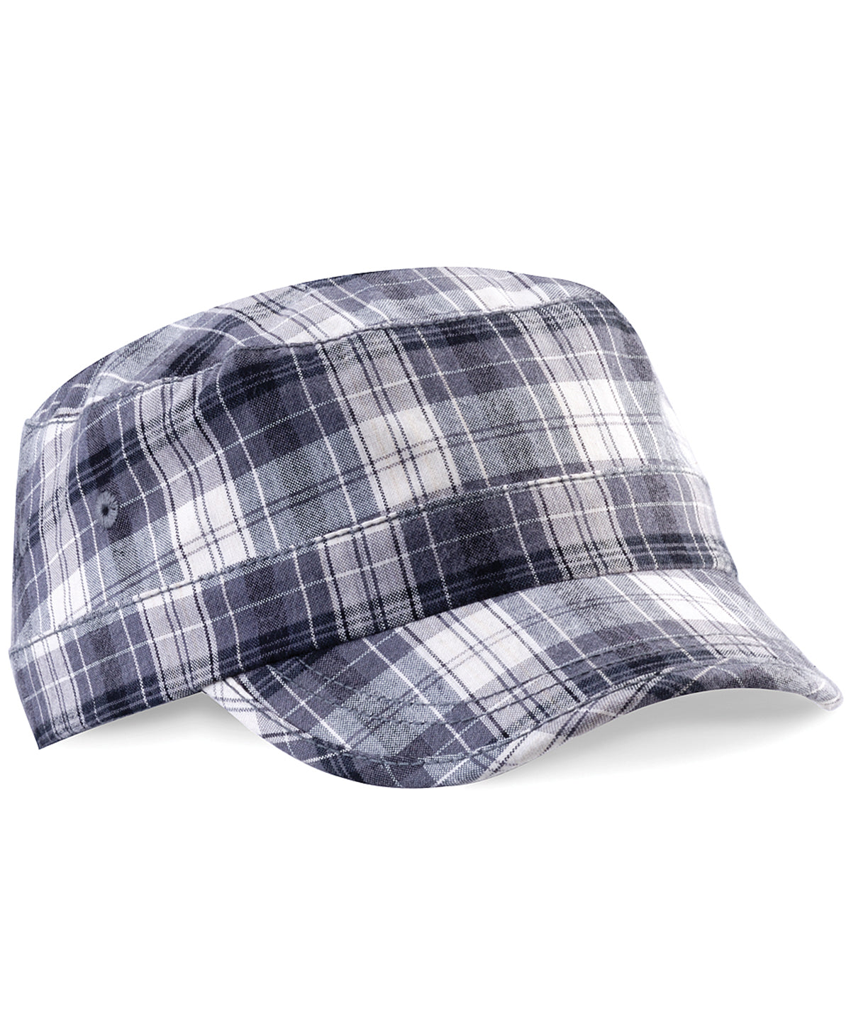 Grey Plaid - Plaid Army Cap - GarmentEmbroidery